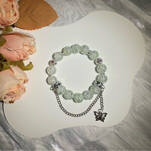 Mint Beaded Butterfly Bracelet
